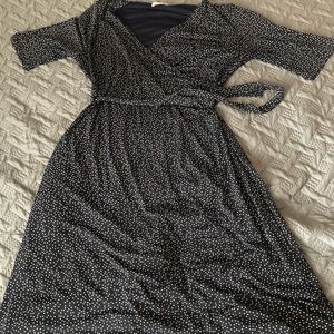 Faux wrap maternity dress